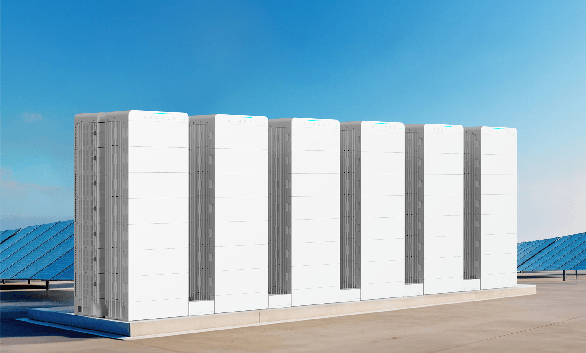 Atmoce M-ELV BattBank zakelijke batterijopslag in een bedrijfsomgeving